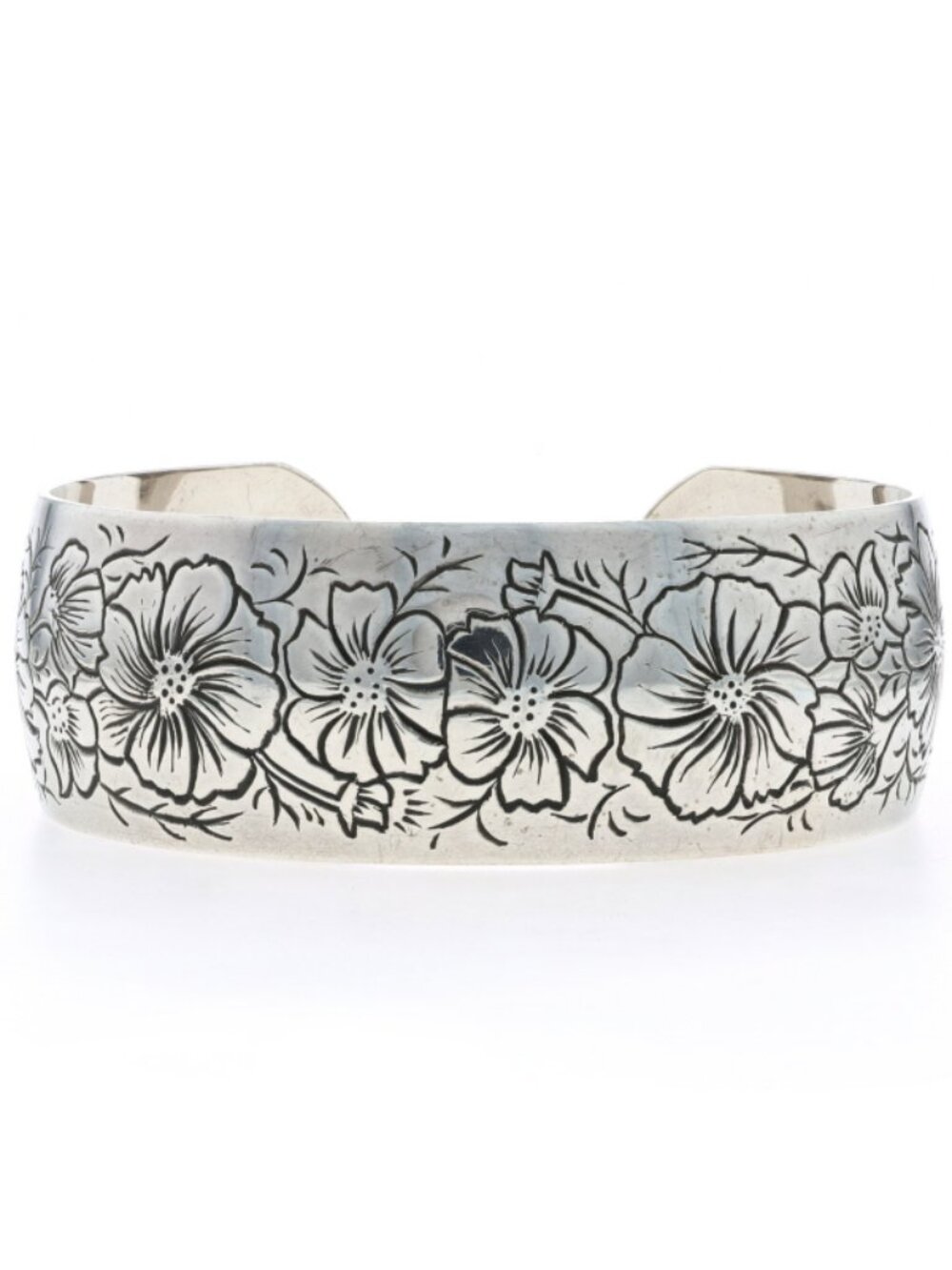 S Kirk & Son Cosmos Floral Garland Cuff Bracelet 7 1/4" - Sterling Silver 925